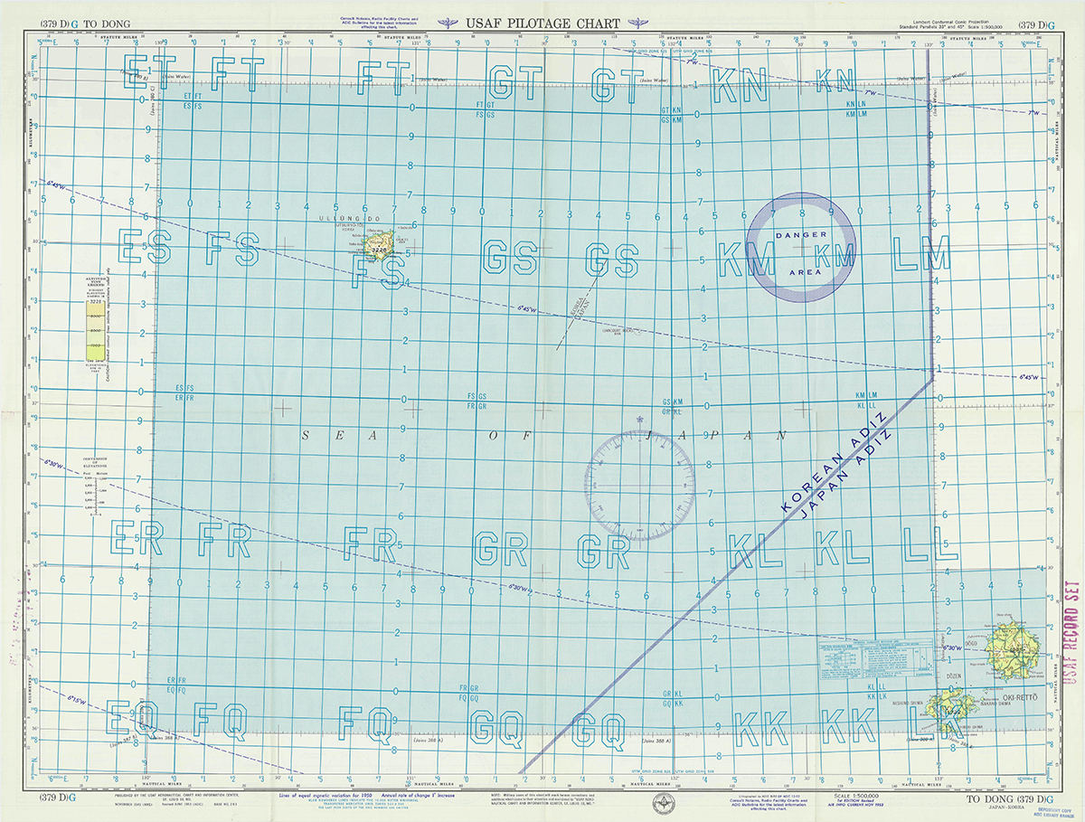 USAF PILOTAGE CHART, （379D）G, TO DONG, JAPAN－KOREA, 1st EDITION Revised